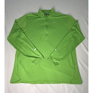 Nike Running DRI FIT Men’s 1/4 Zip Long Sleeve Shirt Green XL